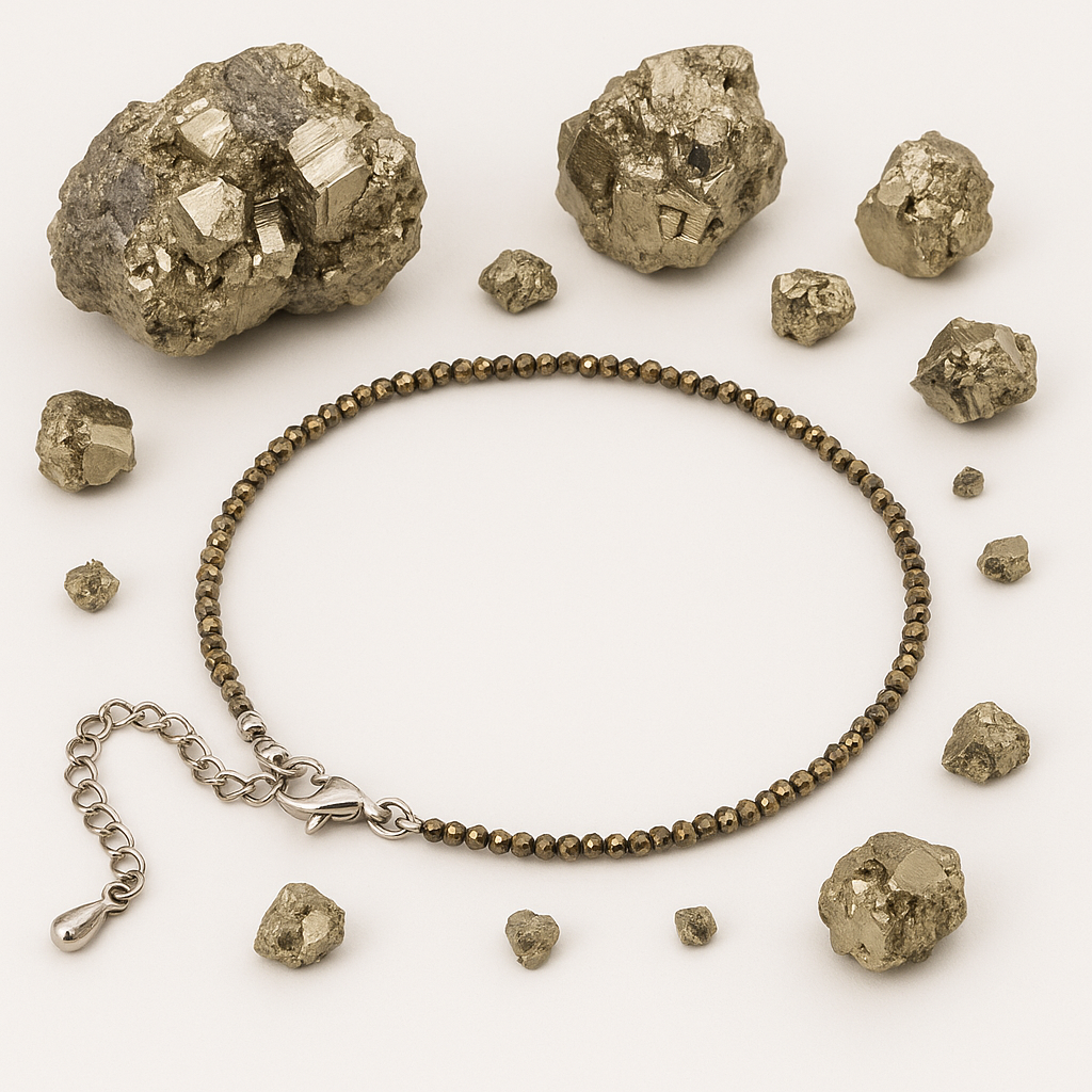 Pyrite Crystal single Anklet for Foot
