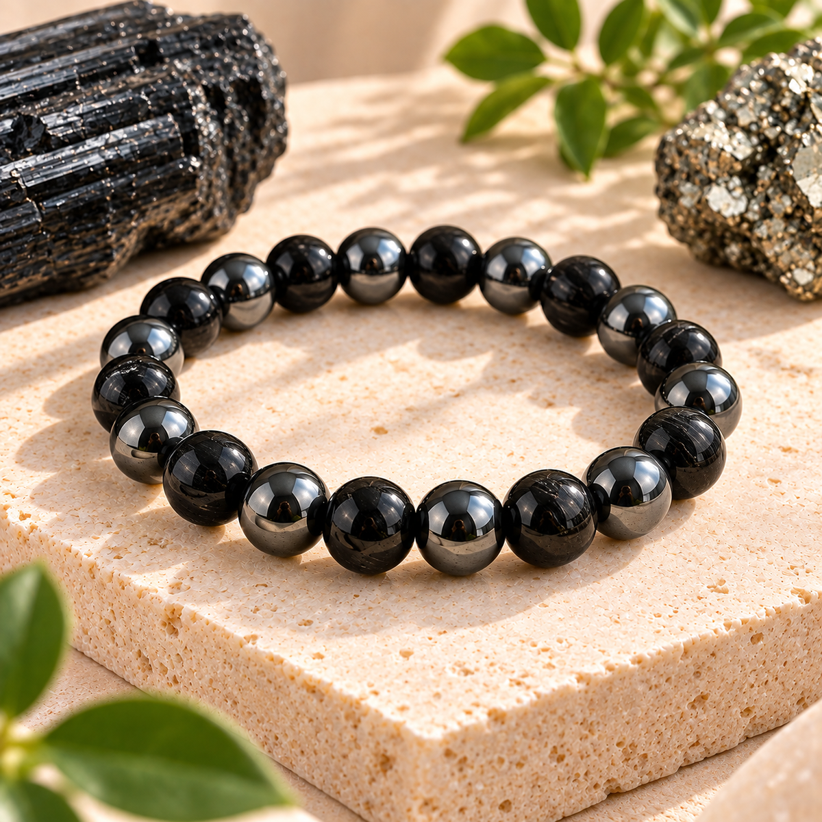 Black Tourmaline Hematite Mix Crystal Bracelet (Copy)