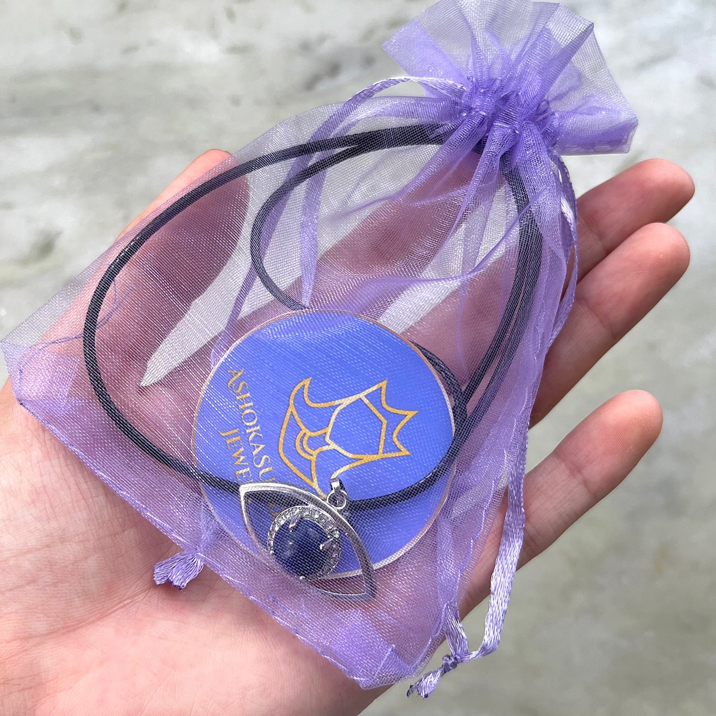 Blue Evil Eye Lapis Pendant Chain