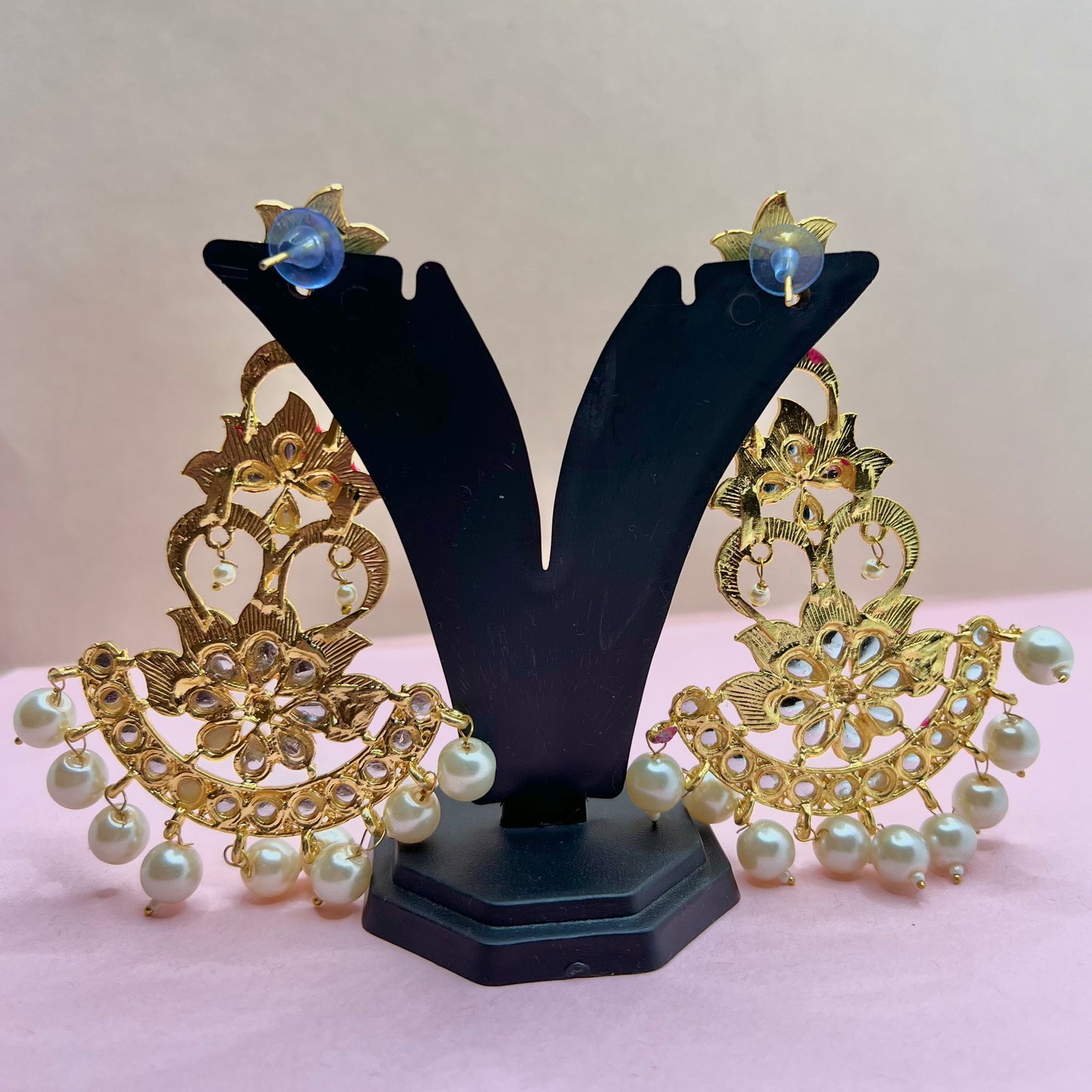 Gulabi Phool Pink Statement Earrings