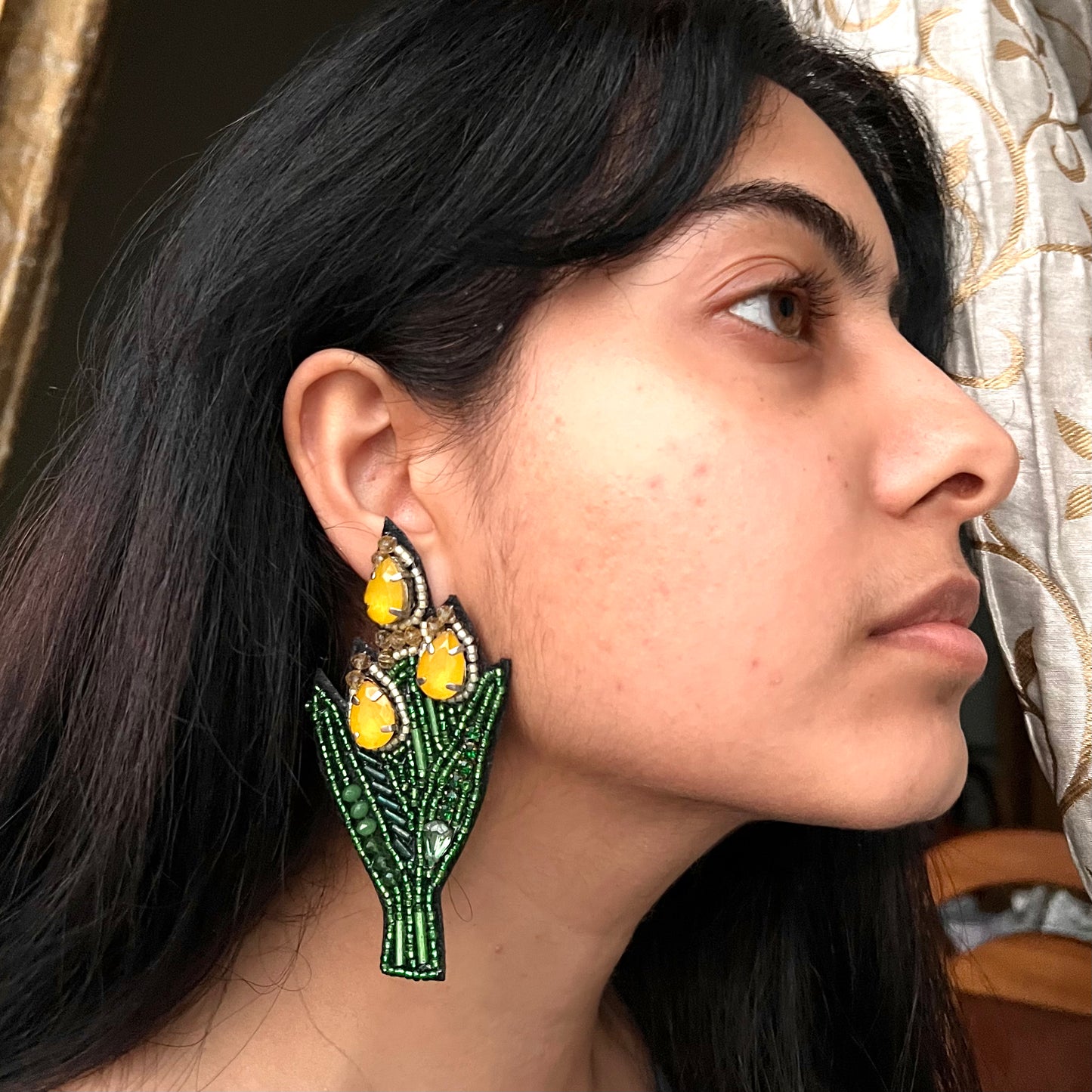 Floral Beaded Earrings