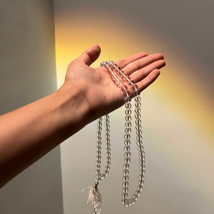 Clear Quartz Crystal Spatik 108 Beads Mala