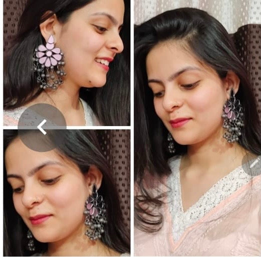 Mirror Black Oxidised Earrings