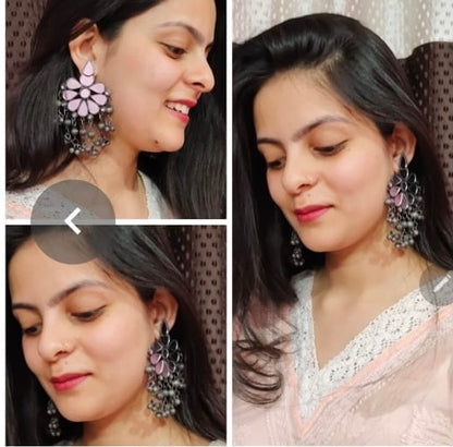 Mirror Black Oxidised Earrings