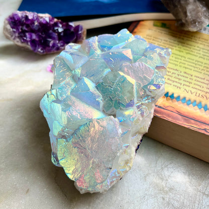 Blue Angel Aura Quartz Crystal Cluster