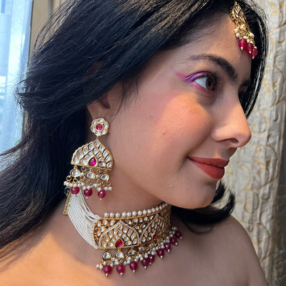 Royal Rajputi Gold Plated Uncut Polki Set