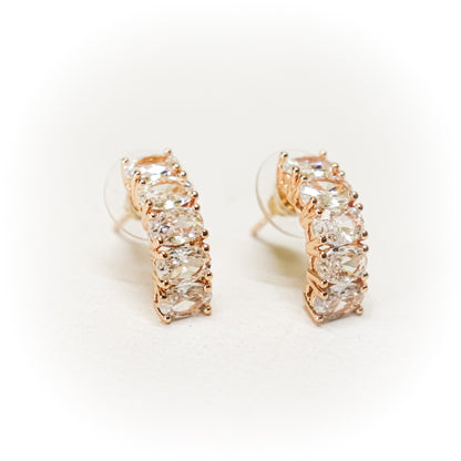 Suzette Rose Gold Stone Alloy Stud Earrings