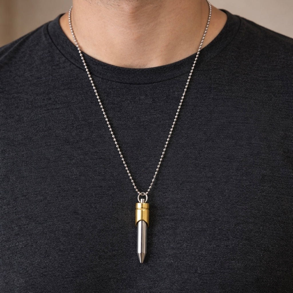 Gold Bullet Pendant Chain