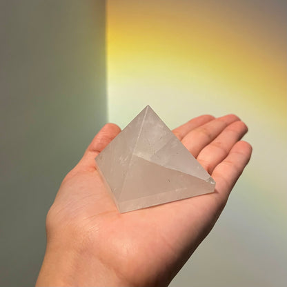White Clear Quartz Crystal Spatik Pyramid 5cms