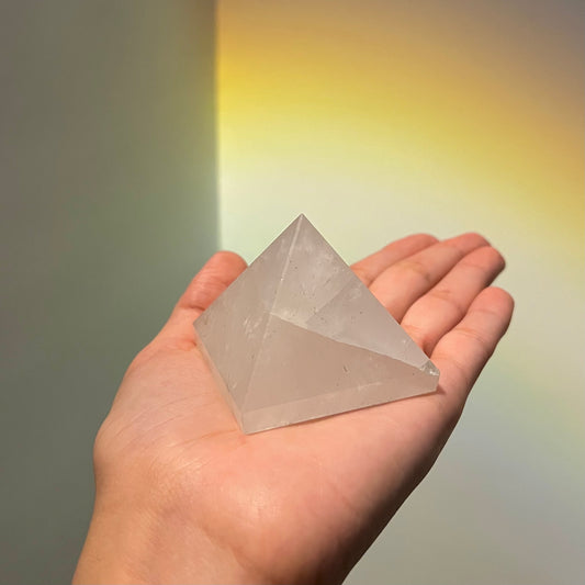 White Clear Quartz Crystal Spatik Pyramid 5cms