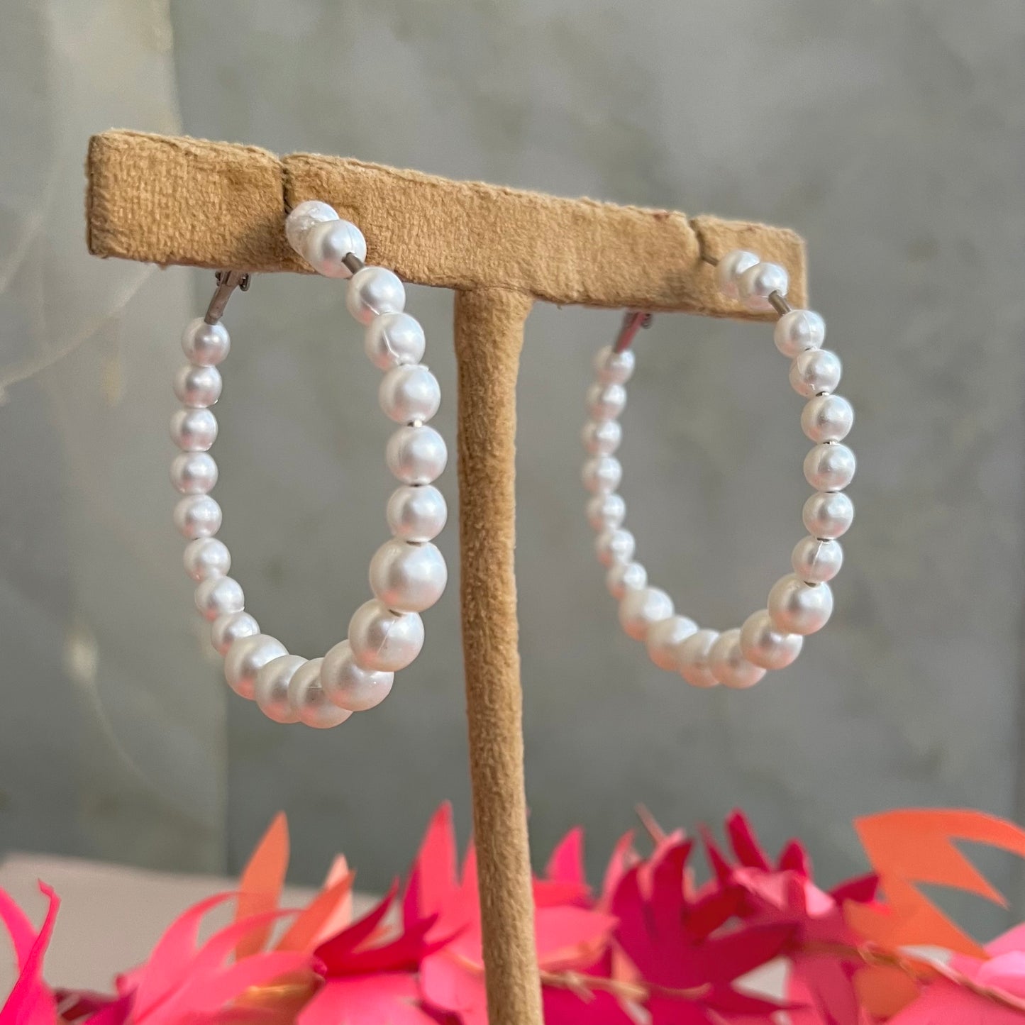 Pearl Hoop Earrings
