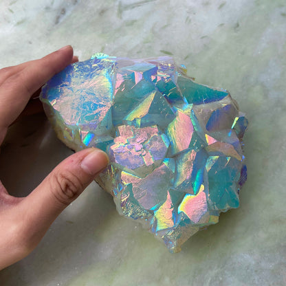 Blue Angel Aura Quartz Crystal Cluster