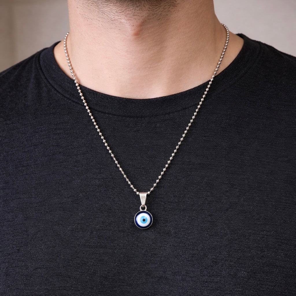 Blue Evil Eye Pendant Chain for Nazar Pack of 2
