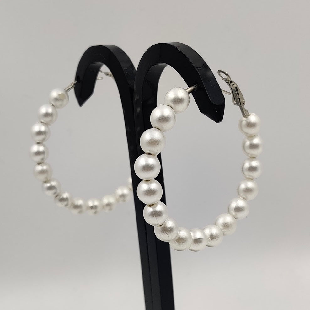 Pearl Hoop Earrings