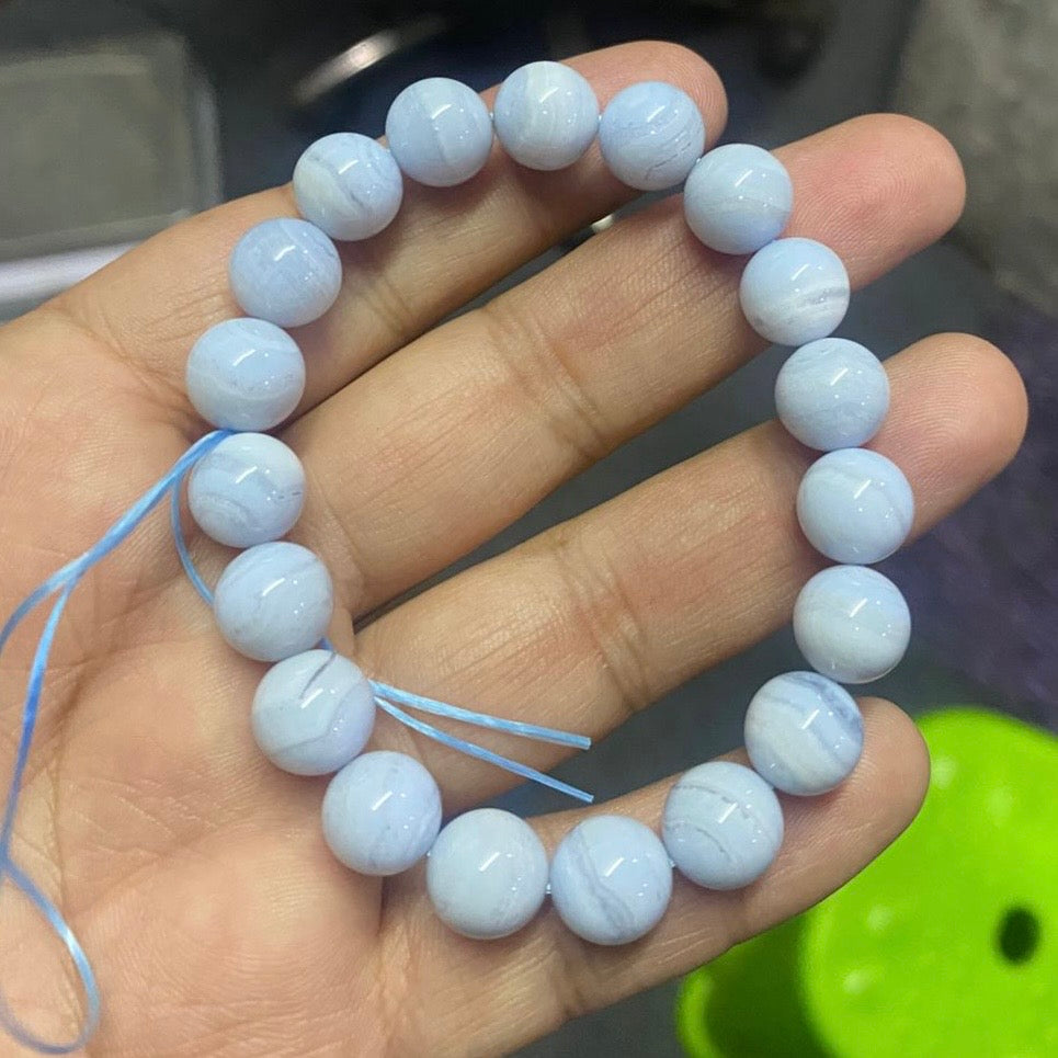 Blue Lace Agate Crystal Bracelet