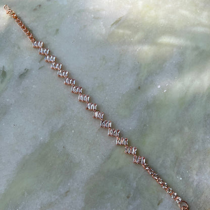 Rose Gold White Diamond Mathapatti Sheeshpatti Head Accessory