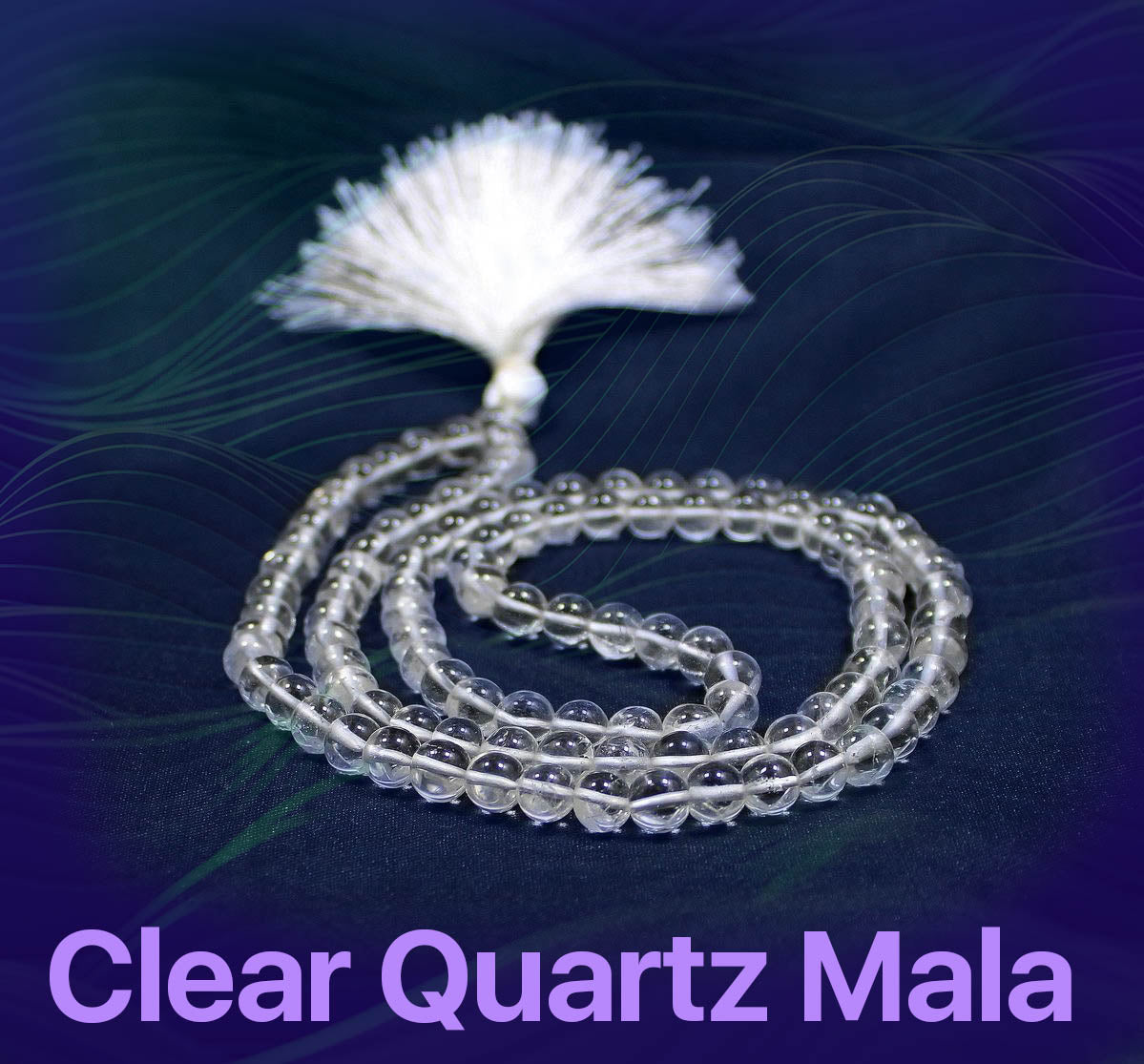 Clear Quartz Crystal Spatik 108 Beads Mala