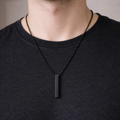 Black Bar Pendant Chain