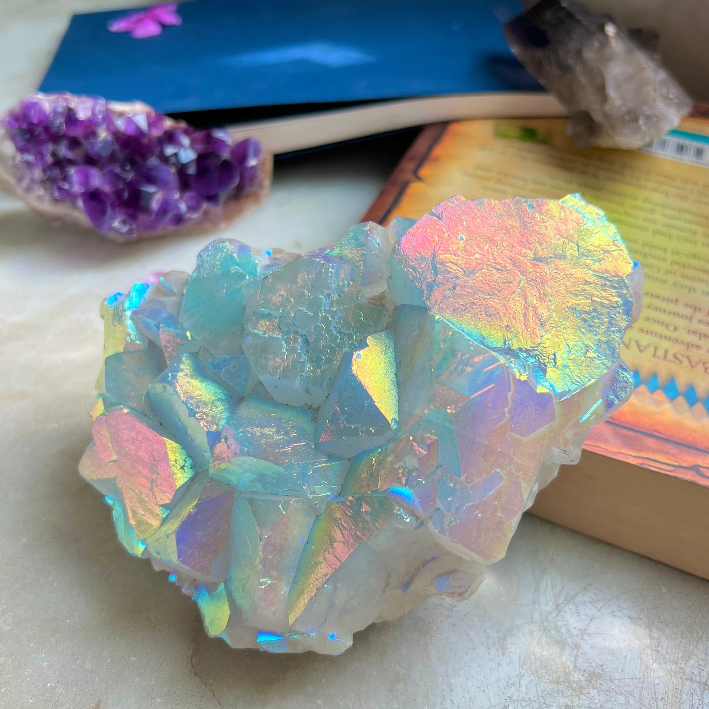 Blue Angel Aura Quartz Crystal Cluster