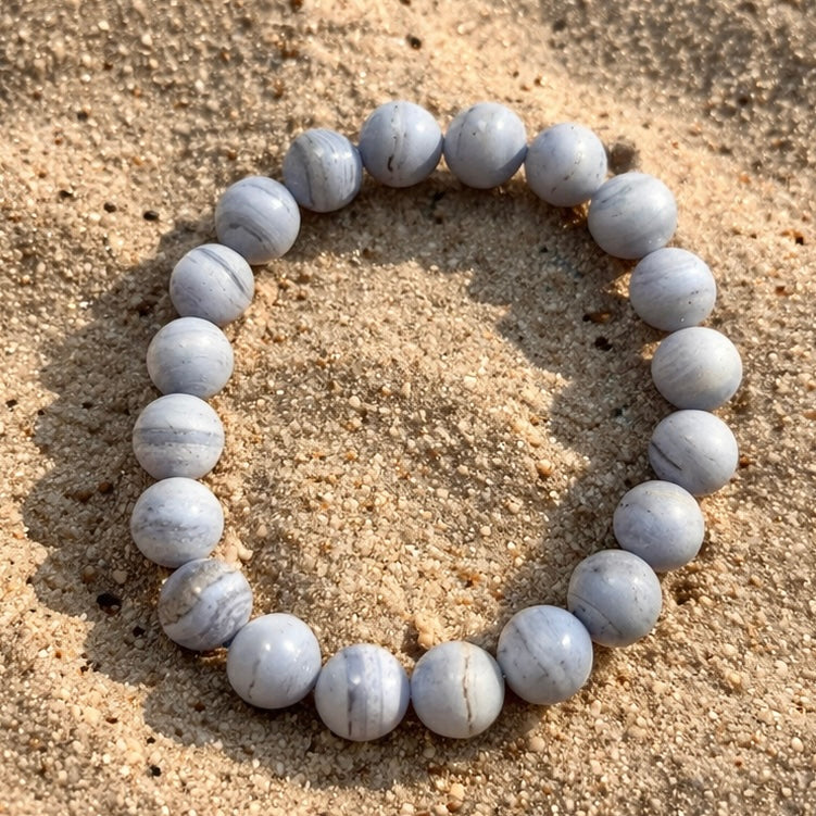 Blue Lace Agate Crystal Bracelet