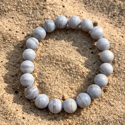 Blue Lace Agate Crystal Bracelet