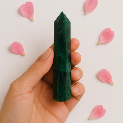 Green Aventurine Jade Crystal Tower Point