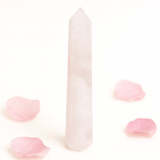 Pink Rose Quartz Crystal Tower Point