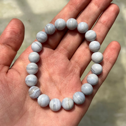 Blue Lace Agate Crystal Bracelet
