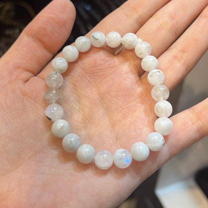 White Rainbow Moonstone Crystal Bracelet
