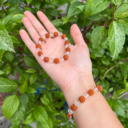 Rudraksha Clear Quartz Crystal Bracelet