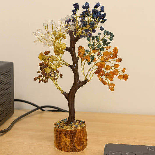 7 Seven Chakra Crystal Chip Tree