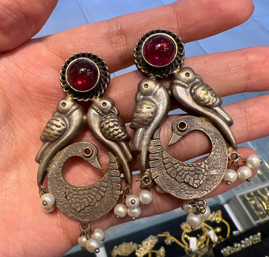 Parrot Paradise Silver Plated Earrings