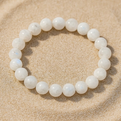 White Rainbow Moonstone Crystal Bracelet