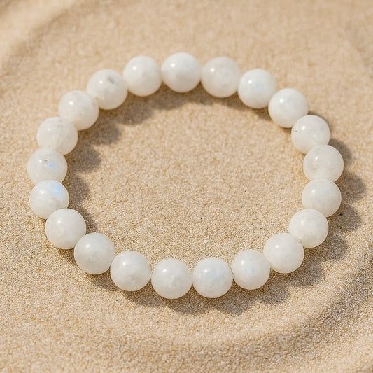 White Rainbow Moonstone Crystal Bracelet