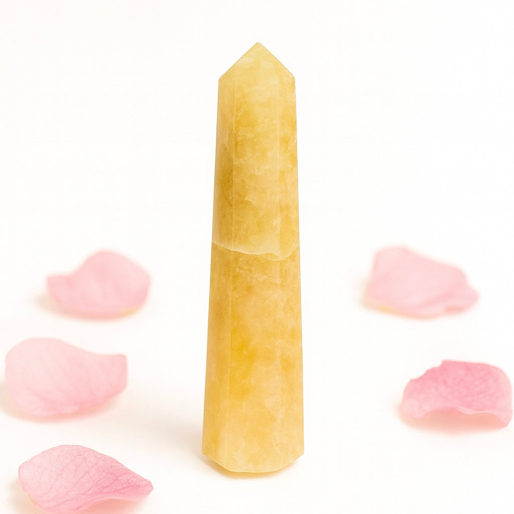 Yellow Calcite Crystal Tower Point