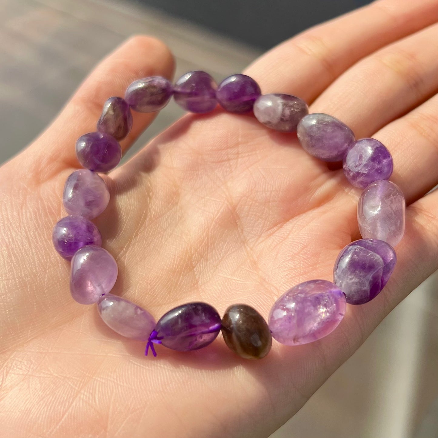 Amethyst Crystal Tumble Bracelet