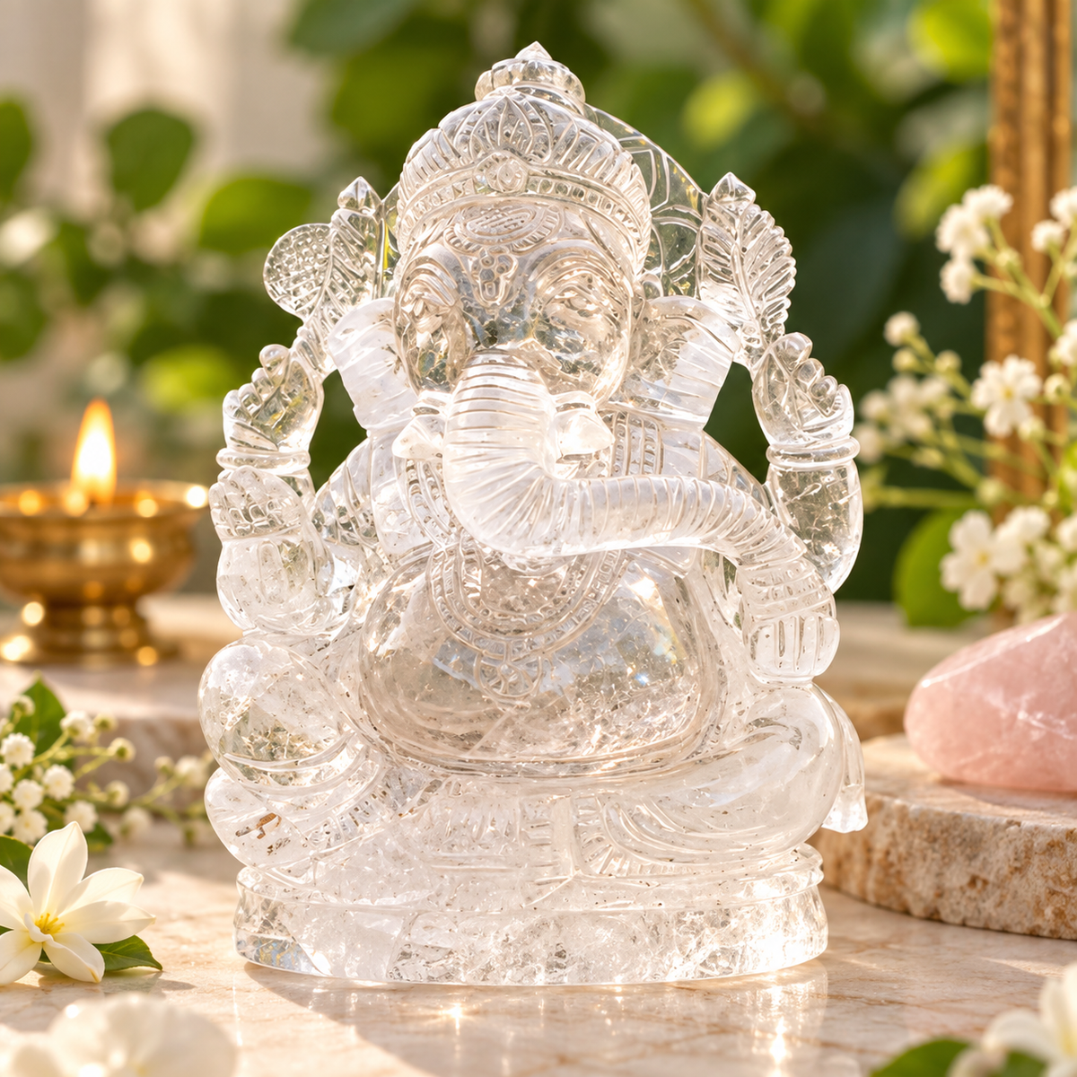 Clear Quartz Crystal Ganpati