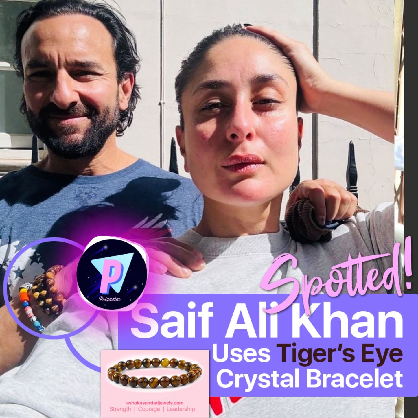 The Saif Ali Khan Tigers Eye Bracelet
