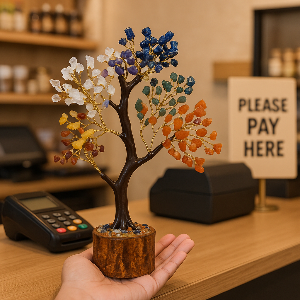 7 Seven Chakra Crystal Chip Tree