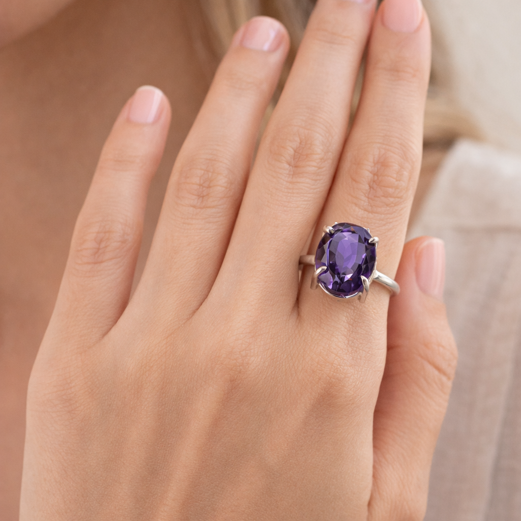 Amethyst Crystal Ring