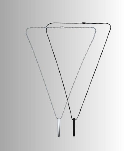 Black & Silver Bar Pendant Chain Combo of 2