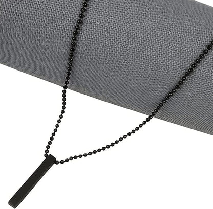 Black Bar Pendant Chain