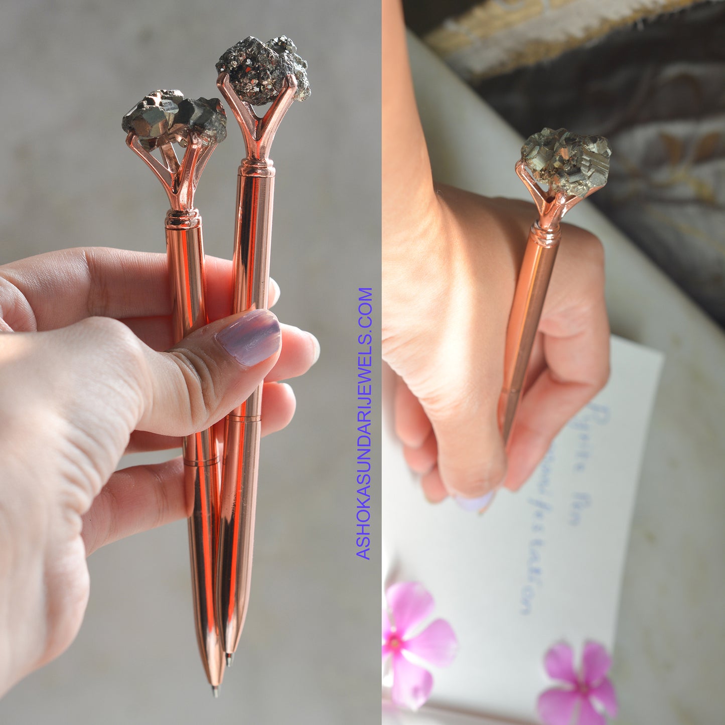 Pyrite Crystal Pen - PACK OF 2 Couples and Friends Pack
