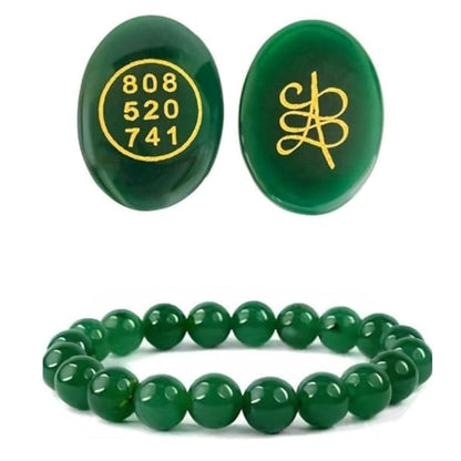 Green Aventurine 1 Zibu Coin + 1 Bracelet Combo