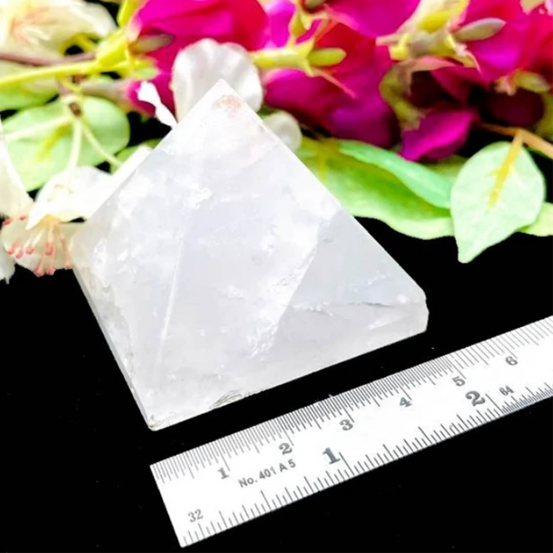 White Clear Quartz Crystal Spatik Pyramid 5cms