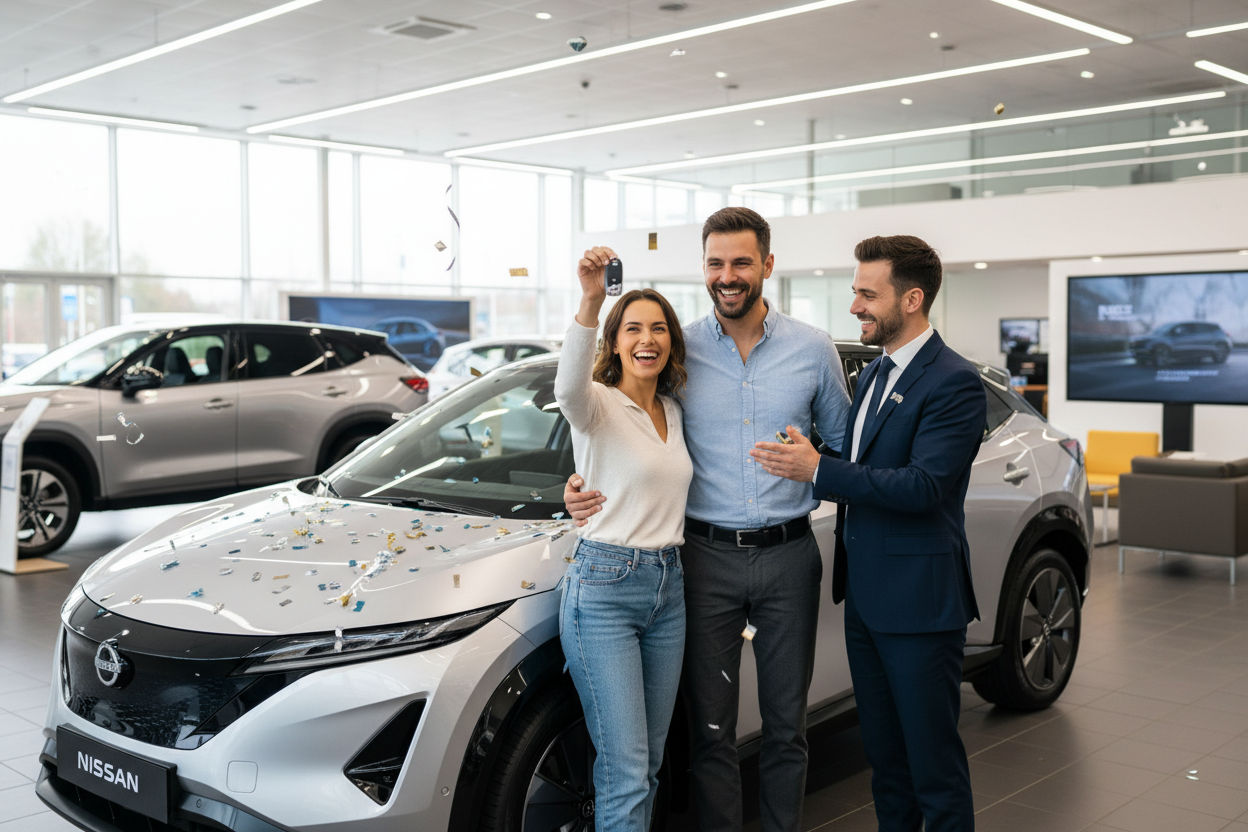 couple buying new car