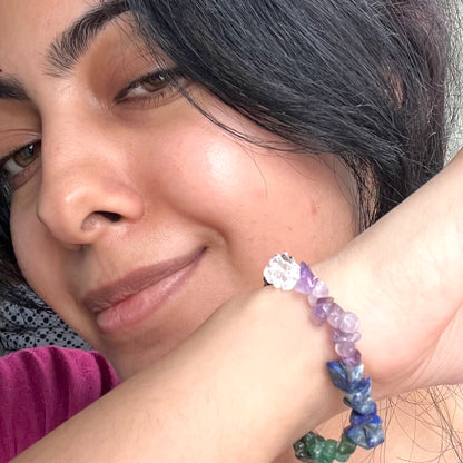 7 Seven Chakra Crystal Chip Bracelet