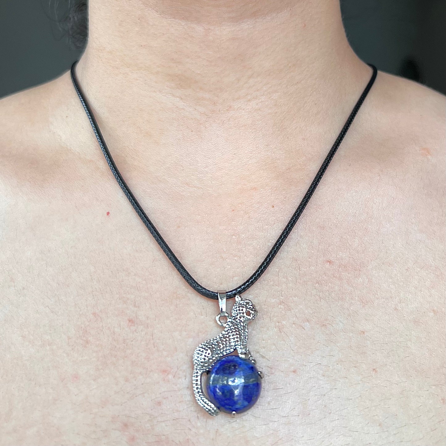 Puma Blue Lapis Crystal Pendant Chain