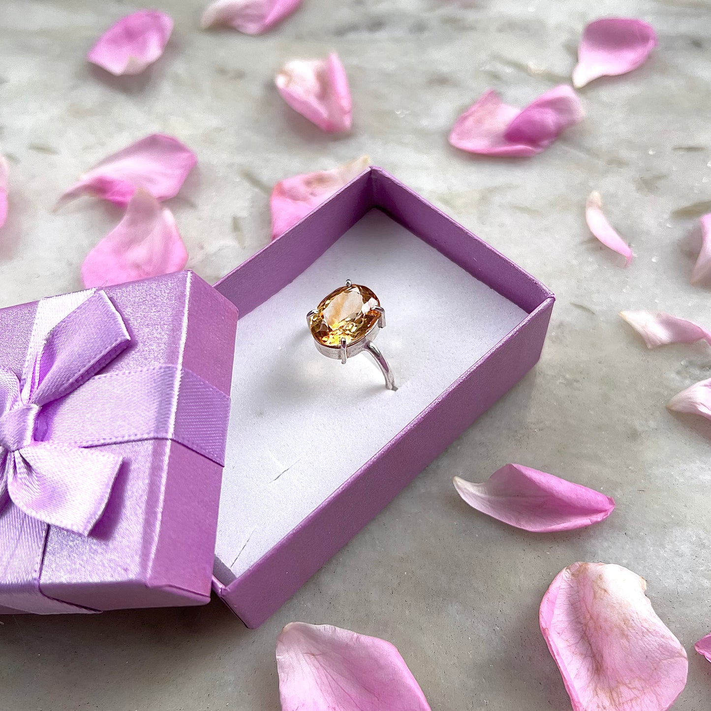 Citrine Crystal Ring