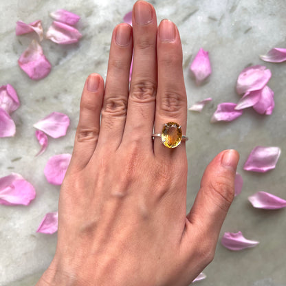 Citrine Crystal Ring